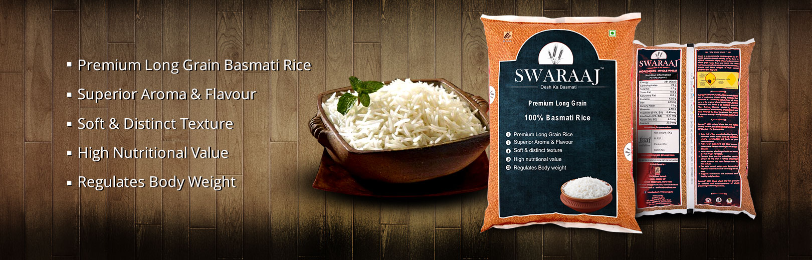 Swaraaj - 100% Premium Basmati Rice